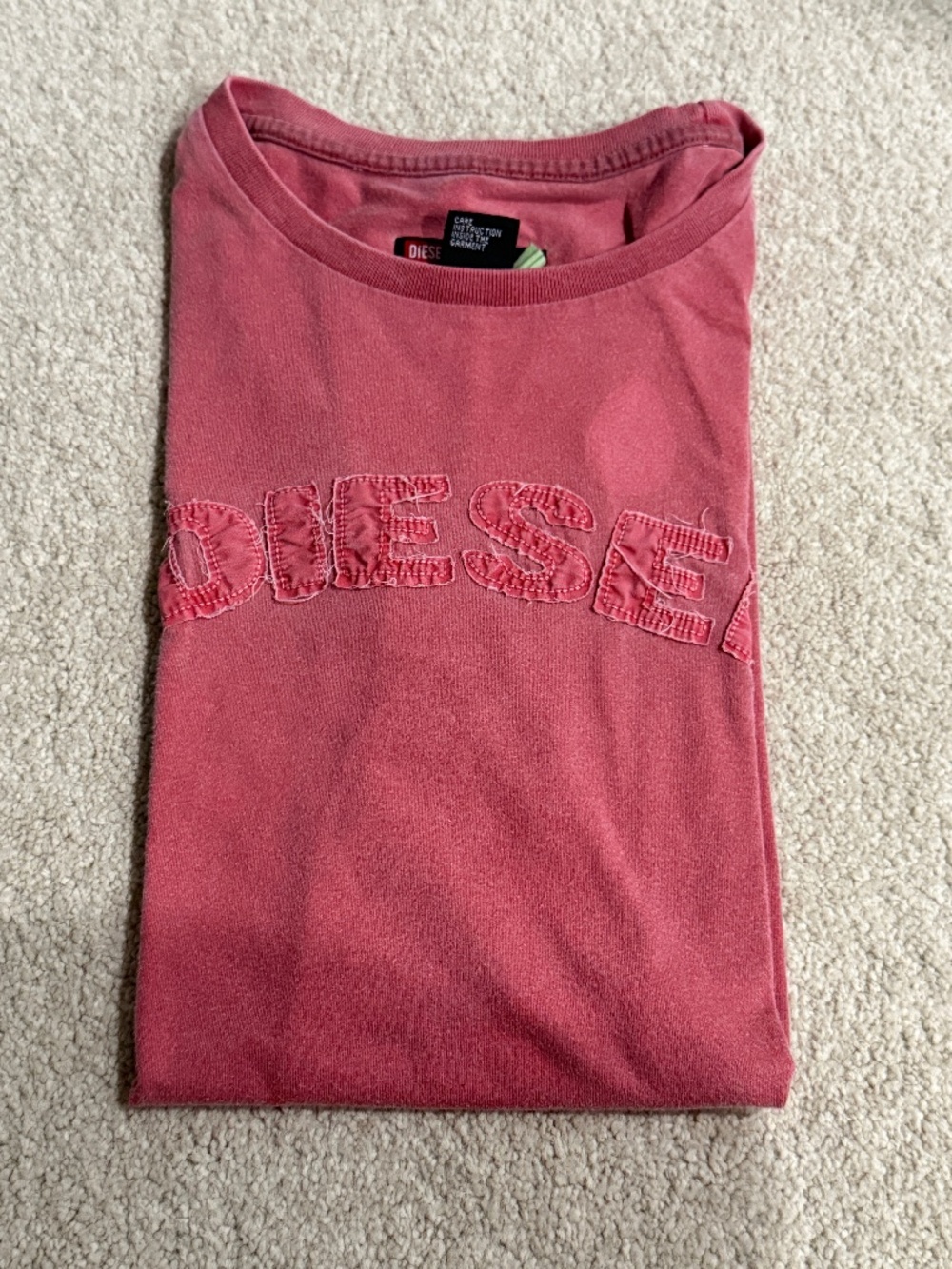 Diesel Men's Large Used Logo Short Sleeve Cotton Tee Shirt